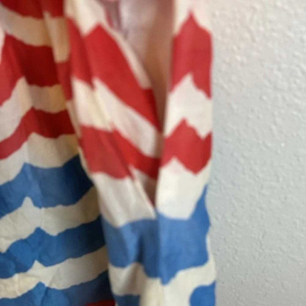 VTG Anthropologie Dress We Love Vera S Striped Pinup Nautical July Americana USA